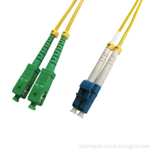 Fiber-optic Patch Cords with LC/PC to SC/APC Single Mode Duplex